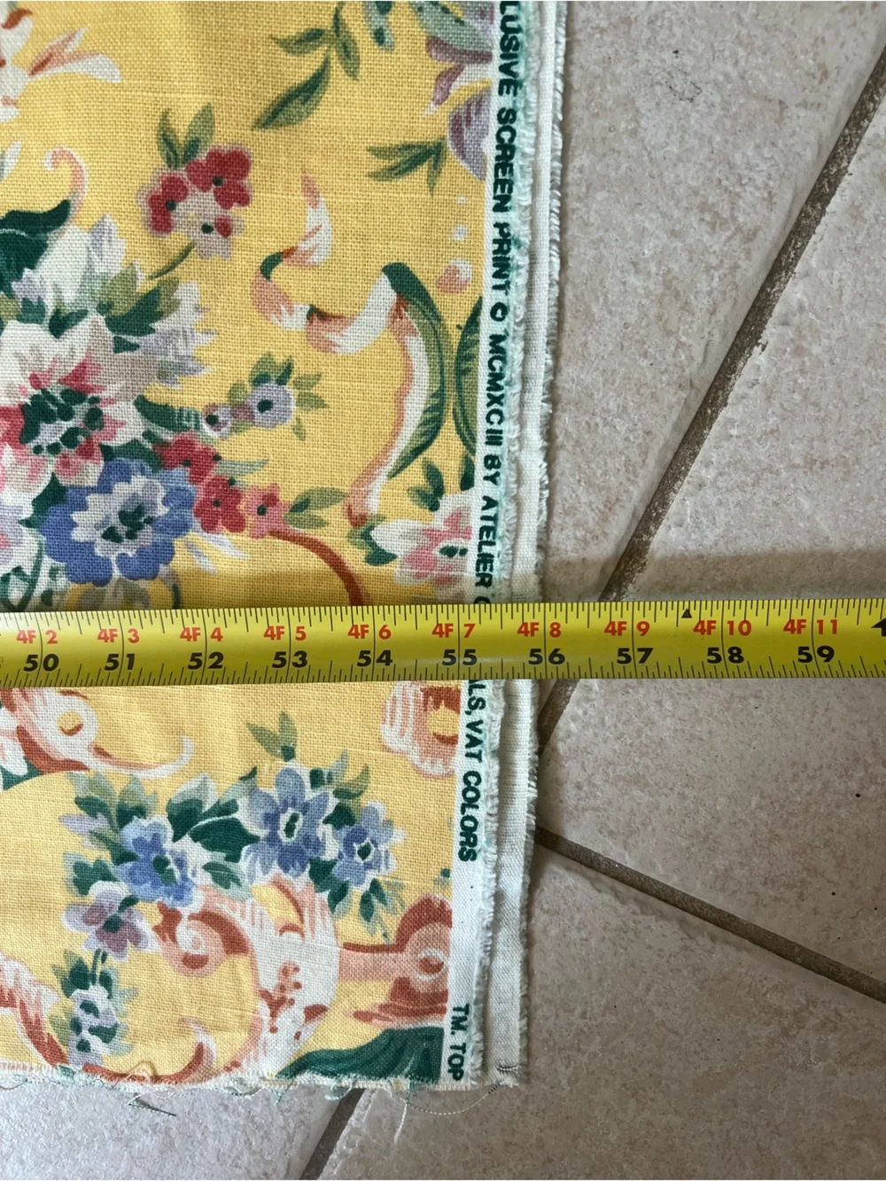 Vintage Atelier Originals 1991 Floral Decorator Fabric 4.33 Yards 55” Wide